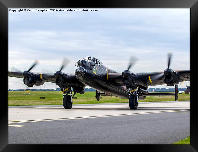  RAF Lancaster PA474 taxies in Framed Print by Keith Campbell