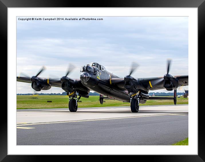  RAF Lancaster PA474 taxies in Framed Mounted Print by Keith Campbell