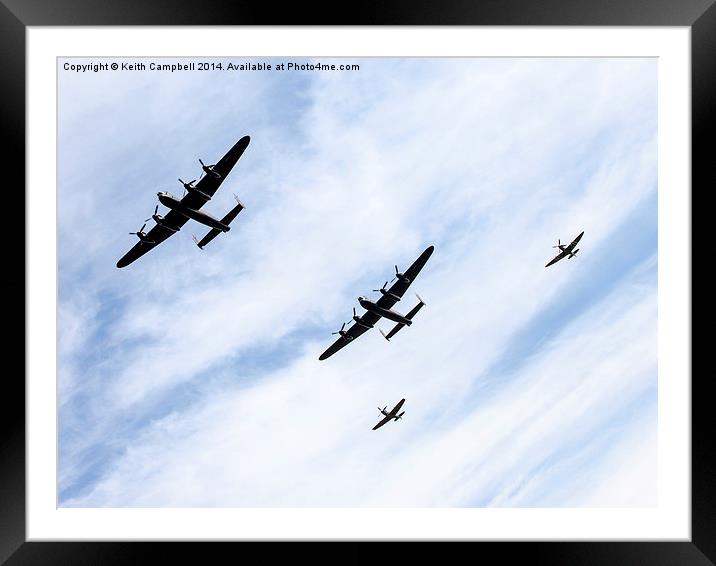 Lancasters and Spitfires  Framed Mounted Print by Keith Campbell