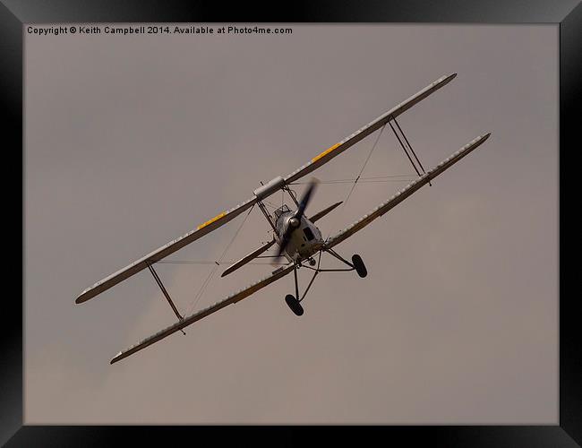  Tiger Moth turning finals Framed Print by Keith Campbell