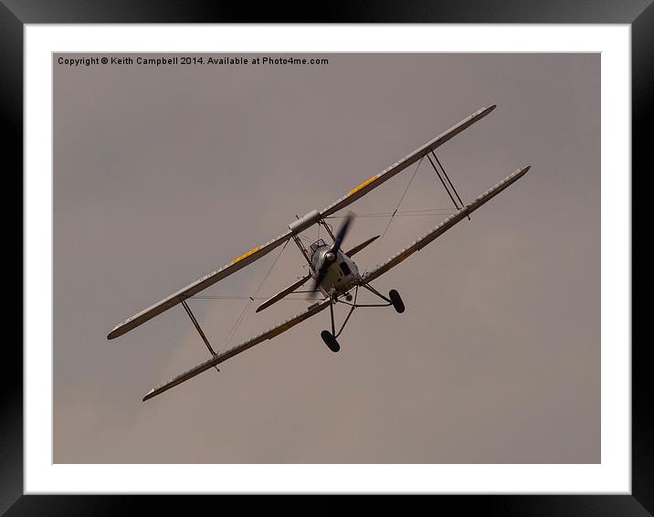  Tiger Moth turning finals Framed Mounted Print by Keith Campbell