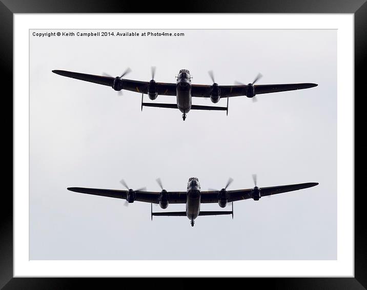  AVRO Lancasters head-on Framed Mounted Print by Keith Campbell