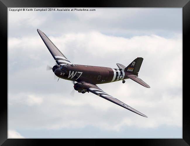 C-47B Skytrain banking Framed Print by Keith Campbell