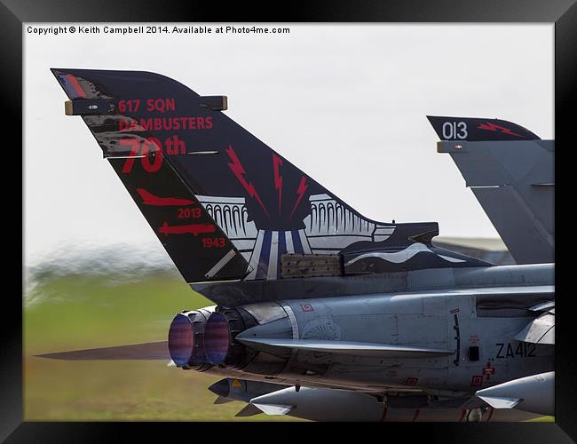  617 Squadron Dambusters 70th Tornado Tail Framed Print by Keith Campbell