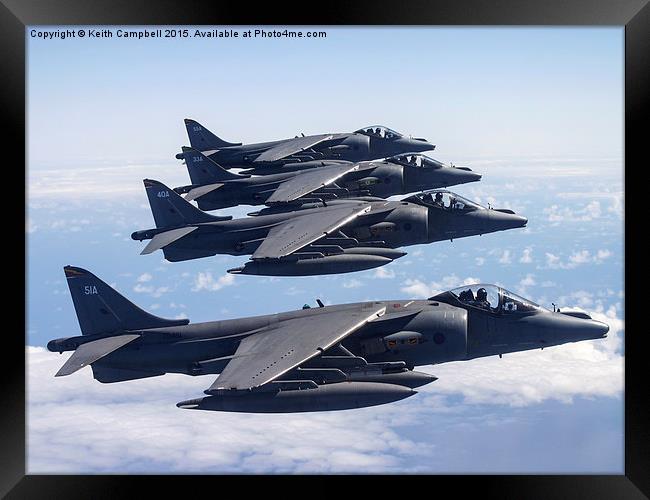  Harrier formation Framed Print by Keith Campbell