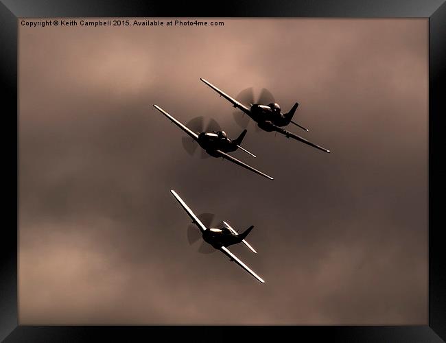  P-51 Mustang Trio Framed Print by Keith Campbell