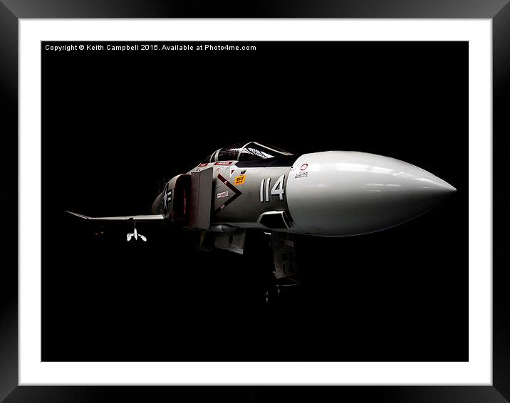  F-4J Phantom II at Duxford. Framed Mounted Print by Keith Campbell