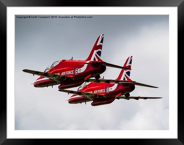 Red Arrows Close Formation Framed Mounted Print by Keith Campbell