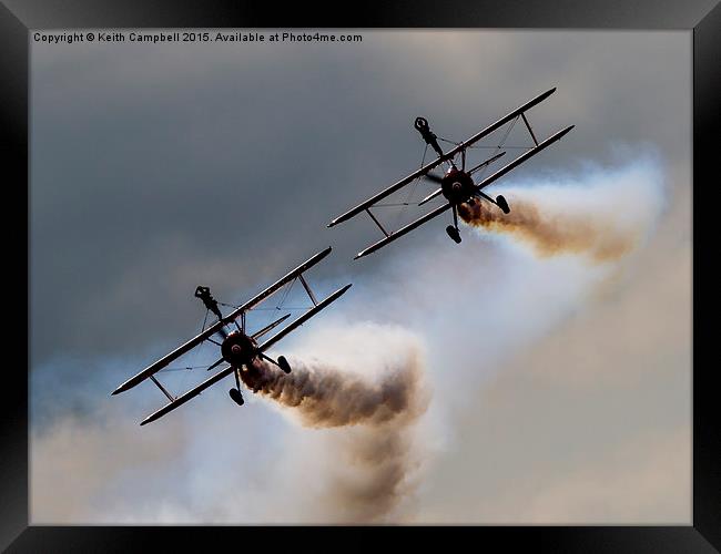 Breitling Boeing Stearman Pair Framed Print by Keith Campbell