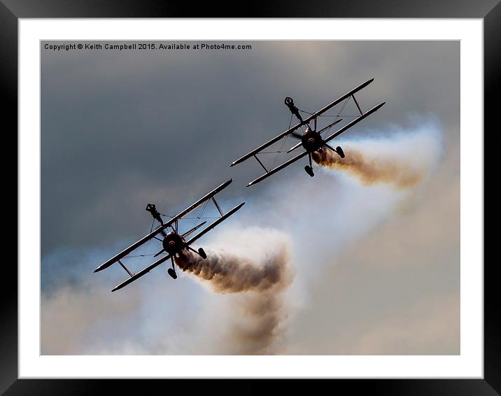 Breitling Boeing Stearman Pair Framed Mounted Print by Keith Campbell