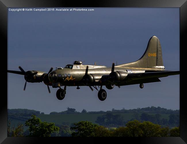  B-17 Flying Fortress returning home Framed Print by Keith Campbell