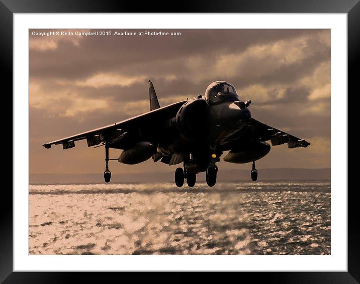  RAF Harrier hovering Framed Mounted Print by Keith Campbell