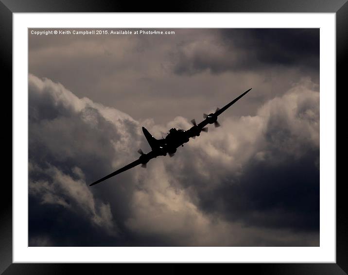  B-17 in the clouds Framed Mounted Print by Keith Campbell