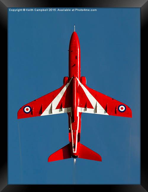  Red Arrow climbing skywards - profits to RAFBF. Framed Print by Keith Campbell