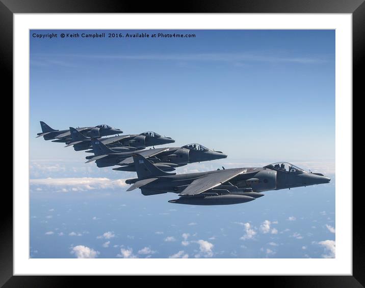 Harrier Formation. Framed Mounted Print by Keith Campbell