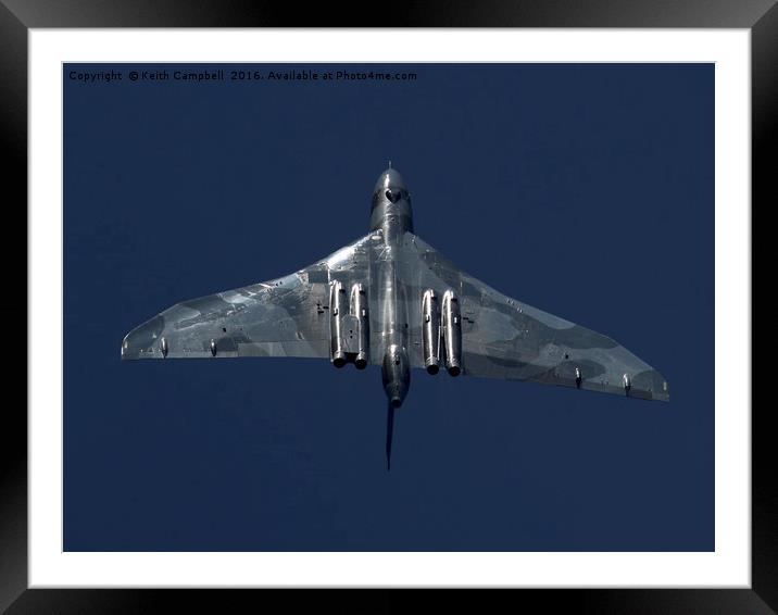 Vulcan XH558 playing Framed Mounted Print by Keith Campbell