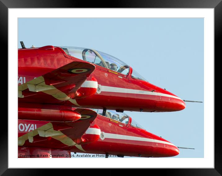 Red Arrows - close formation Framed Mounted Print by Keith Campbell