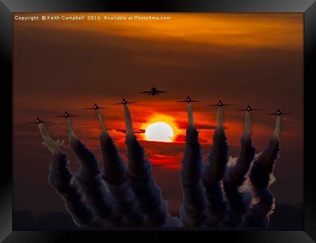 Red Arrows head-on Framed Print by Keith Campbell