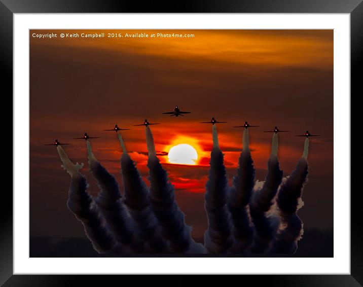 Red Arrows head-on Framed Mounted Print by Keith Campbell