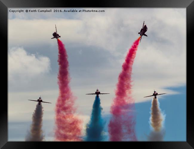 Red Arrows - rollbacks head-on Framed Print by Keith Campbell