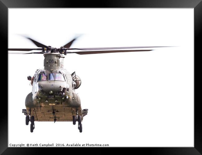 RAF Chinook ZD574 front Framed Print by Keith Campbell