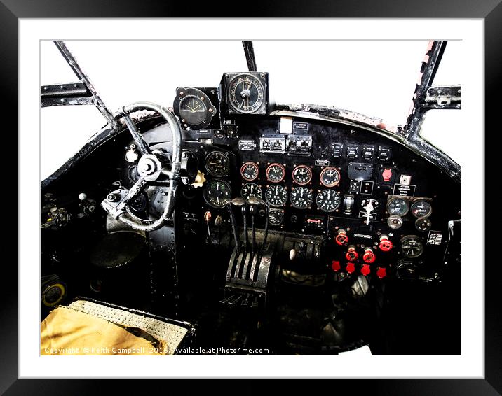 RAF World War 2 AVRO Lancaster cockpit Framed Mounted Print by Keith Campbell