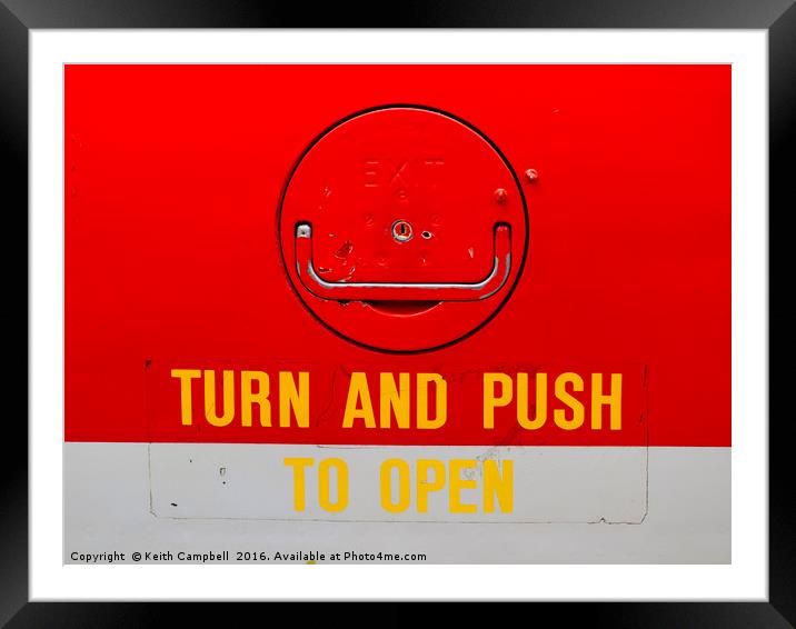 Turn and Push to Open Framed Mounted Print by Keith Campbell