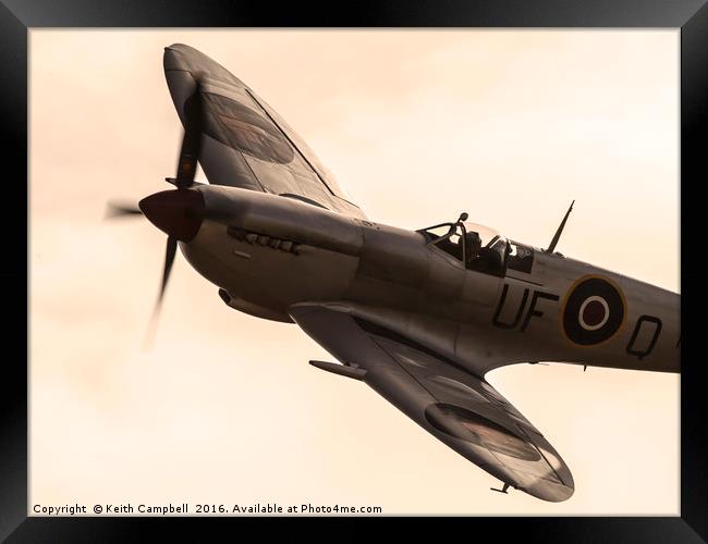 RAF Spitfire up close and personal Framed Print by Keith Campbell