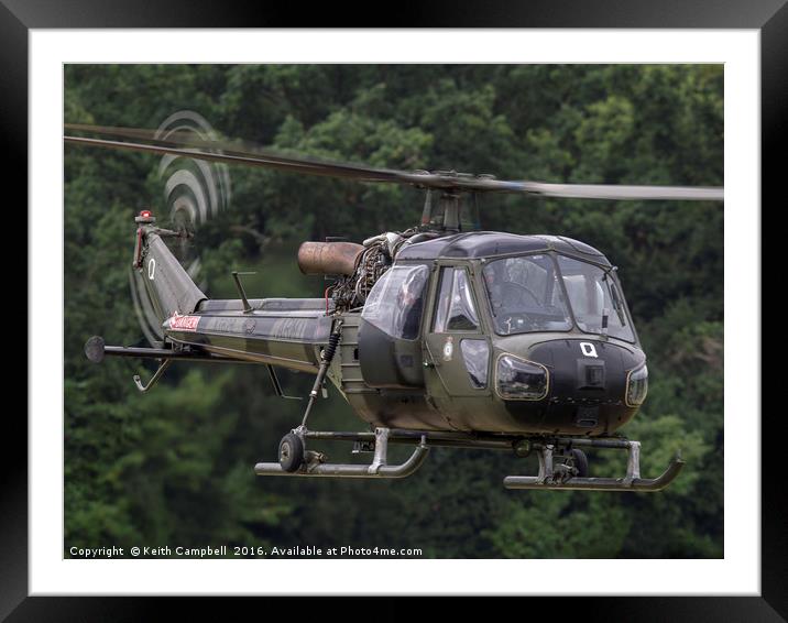 British Army Westland Scout Helicopter Framed Mounted Print by Keith Campbell
