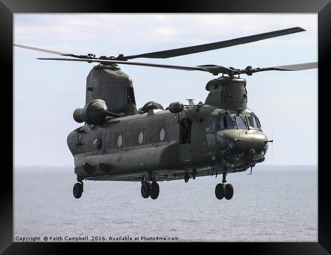 RAF Chinook up close Framed Print by Keith Campbell
