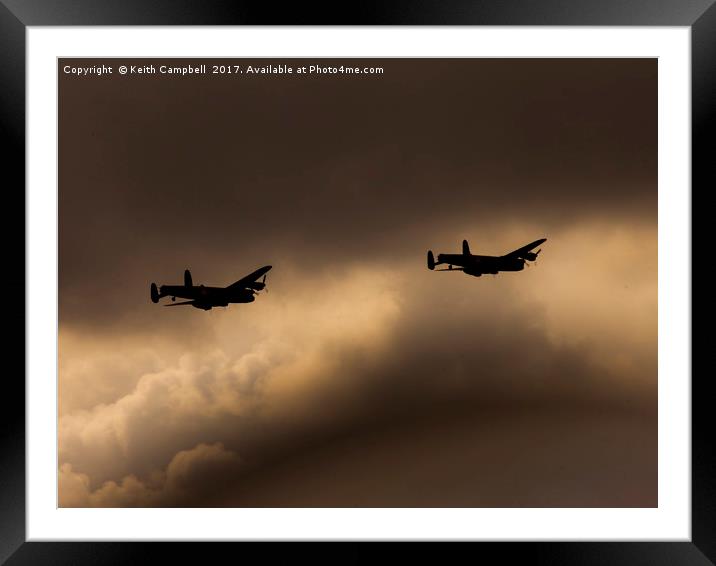 Lancaster Pair at Sunset Framed Mounted Print by Keith Campbell