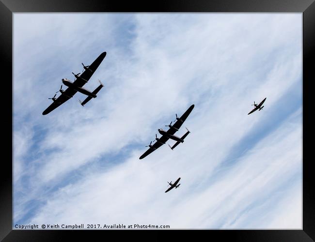 RAF Lancasters and Spitfires Framed Print by Keith Campbell