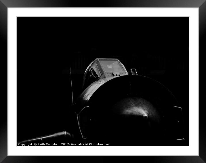 RAF Lightning jet aircraft - mono version Framed Mounted Print by Keith Campbell