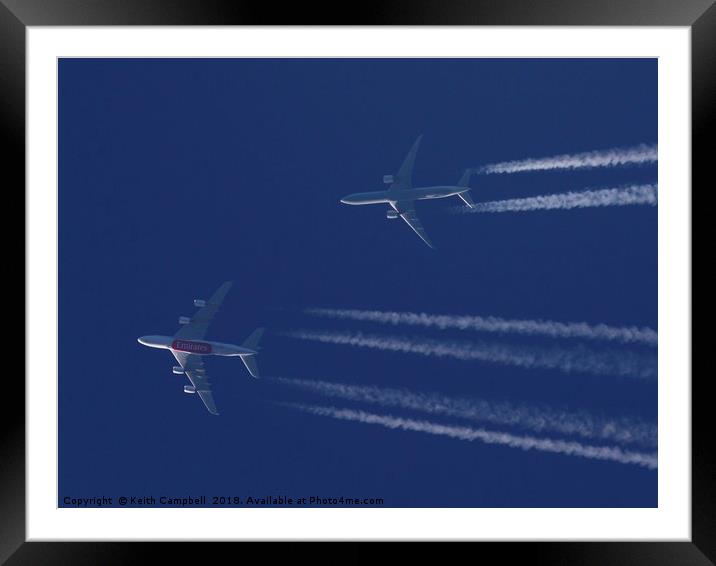 Airbus A380 and Boeing 777 Framed Mounted Print by Keith Campbell
