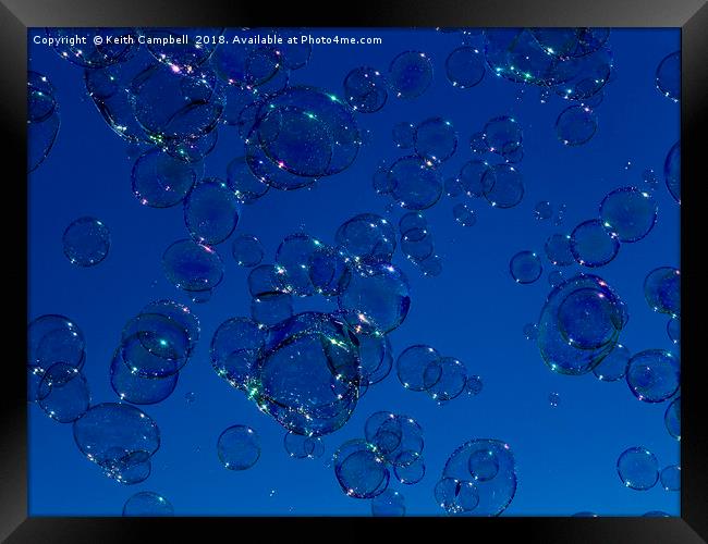 Blue Bubbles Framed Print by Keith Campbell