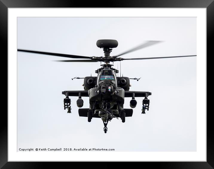 British Army AH-64 Apache Framed Mounted Print by Keith Campbell