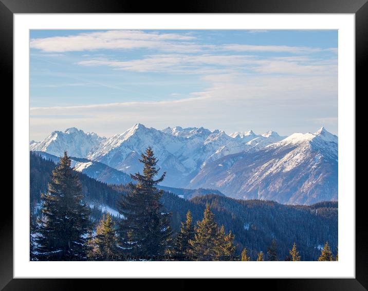 Austrian Mountains Framed Mounted Print by Keith Campbell