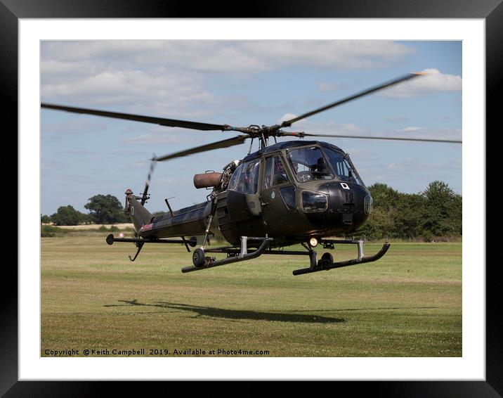 Army Scout helicopter Framed Mounted Print by Keith Campbell