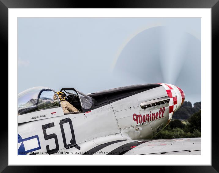 P-51 Mustang. Framed Mounted Print by Keith Campbell