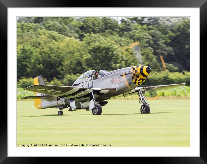 P-51 Mustang Janie. Framed Mounted Print by Keith Campbell