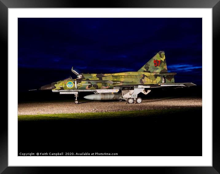 SAAB Viggen. Framed Mounted Print by Keith Campbell