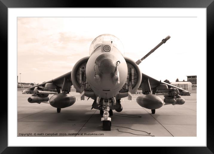 RAF Harrier Framed Mounted Print by Keith Campbell