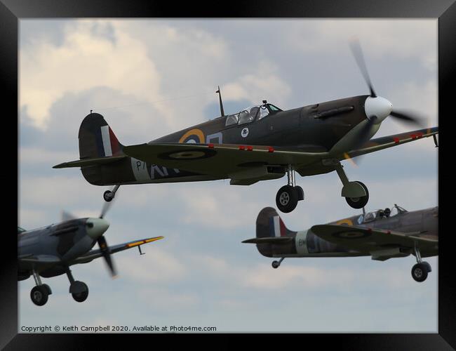 Spitfire Scramble Framed Print by Keith Campbell