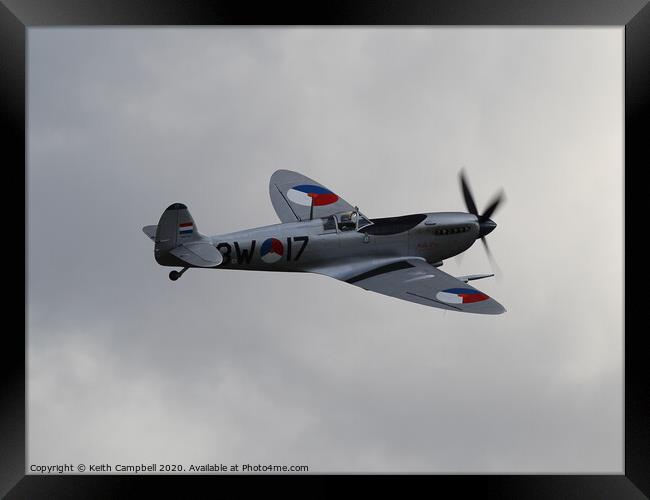 Silver Spitfire Framed Print by Keith Campbell
