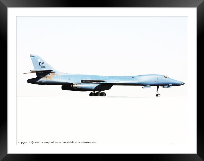 USAF B-1B Lancer Framed Mounted Print by Keith Campbell
