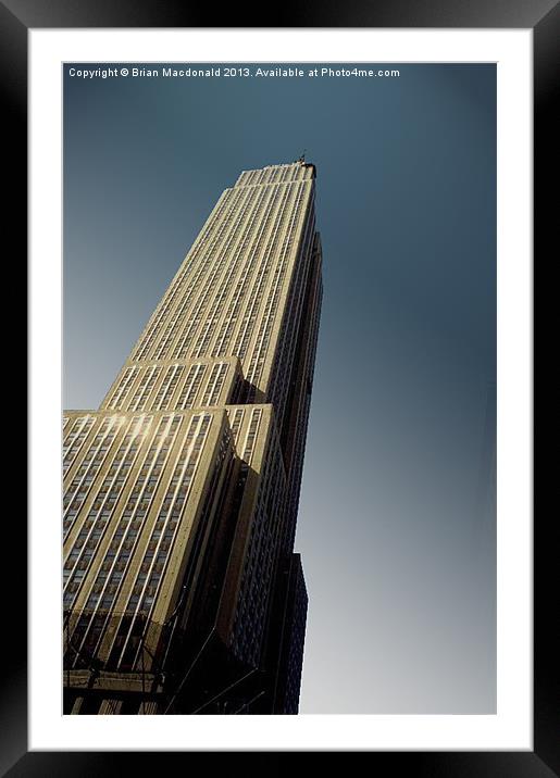 Empire State Framed Mounted Print by Brian Macdonald