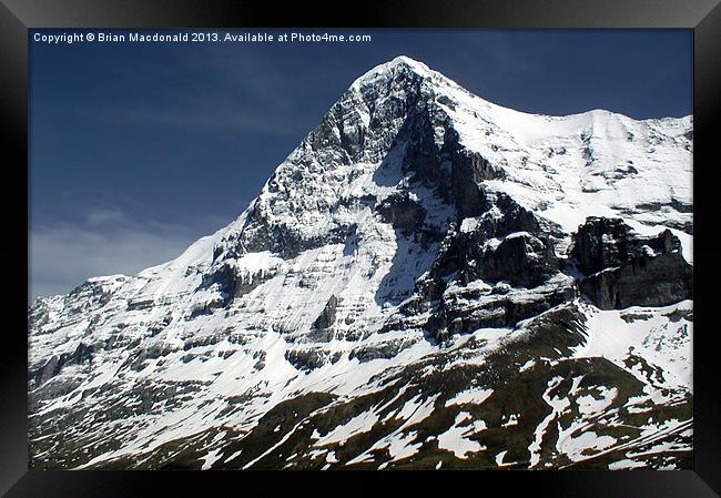 The Eiger North Face Framed Print by Brian Macdonald