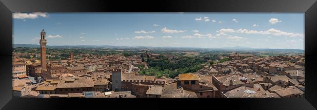 Panoramic view of Siena Framed Print by ANDREW HUDSON