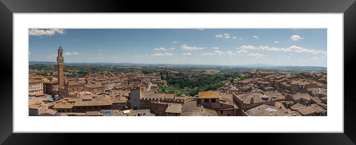Panoramic view of Siena Framed Mounted Print by ANDREW HUDSON