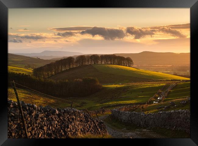 Yorkshire Dales sunset Framed Print by ANDREW HUDSON